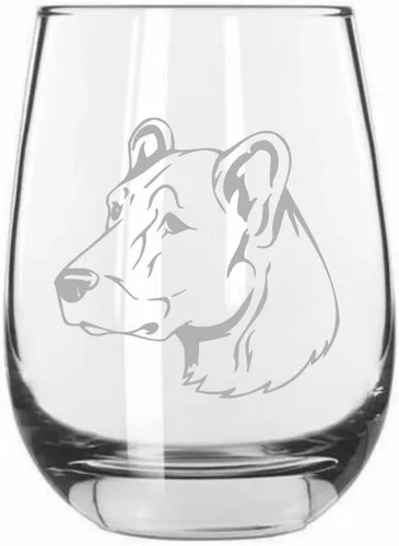 Miniatura 432 de Sakhalin Husky Dog - Copa de vino grabada personalizada de 15.25 onzas sin tallo