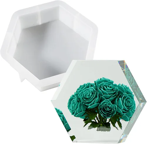 Miniatura 14 de Cayway Moldes de silicona con forma de corazón grande para flores, fundición de resina, boda de bricolaje, decoración del hogar