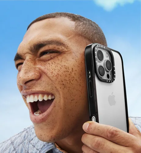 Miniatura 2 de CASETIFY Funda compacta para iPhone 13 [protección contra caídas de grado militar 2X de 4 pies/delgada/ligera] - Cinta de conejo - Negro transparente