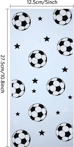 Miniatura 2 de Blulu 100 bolsas de regalo de fútbol, celofán de fútbol, bolsas de golosinas de celofán sellables con calor, bolsas de dulces de fútbol con 100