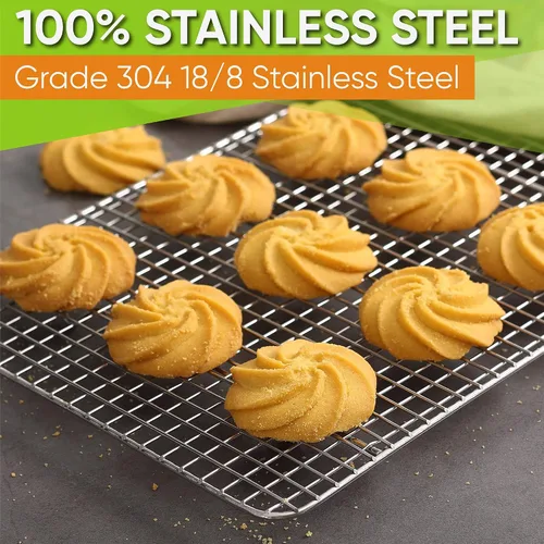 Miniatura 8 de Spring Chef rejilla de enfriamiento de acero inoxidable de 8.5 x 12 pulgadas para cocinar y hornear - Rejilla de enfriamiento para galletas apta