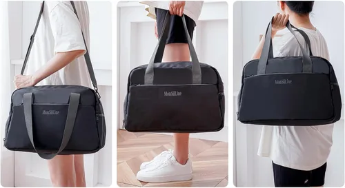 Miniatura 6 de Bolsa de gimnasio para mujeres y hombres con compartimento para zapatos, bolsa de lona pequeña impermeable para viajes, deportes, fin de semana