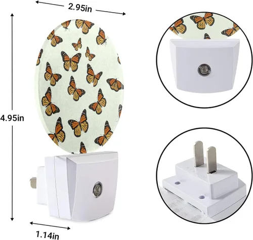 Miniatura 7 de EKOBLA Monarch - Luz nocturna de mariposa enchufable, luz nocturna LED de mariposa con sensor automático del atardecer al amanecer para dormitorio
