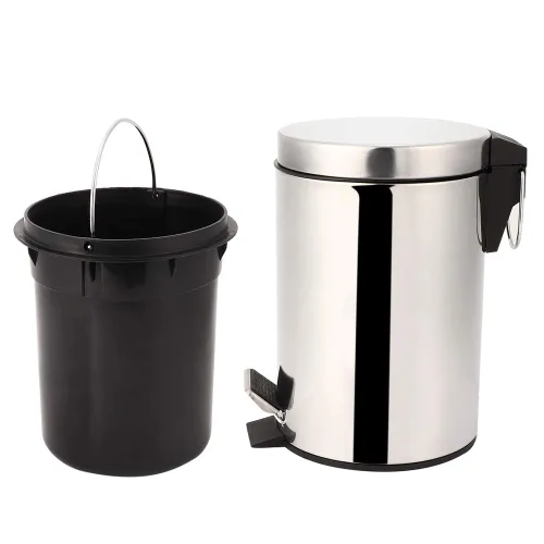 Miniatura 5 de Pomya Bote de basura de acero inoxidable de 3 litros con pedal escalonado para el hogar, contenedor de basura para inodoro, baño, cocina, sala