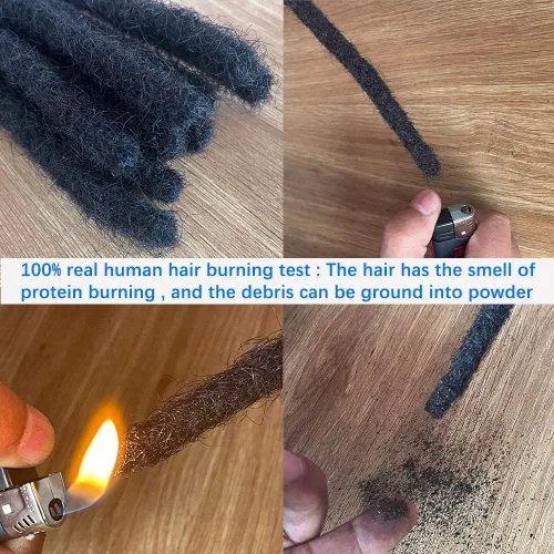 Miniatura 4 de Extensiones de cabello humano real de 20 hebras para mujeres/hombres/niños, se pueden teñir, decolorar, rizar, 4 pulgadas, extensiones de rastas