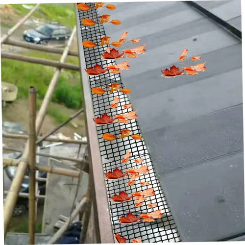 Miniatura 3 de Uonlytech 1 Unidades Anti-Caída Red Downspout Filtro de Red de Plástico Esgrima Malla Colador Jardín Pájaro Red Canaleta Cepillo Techo Canalón