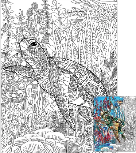 Miniatura 9 de Póster gigante de mandala para colorear para niños y adultos, hojas de perezoso para colorear de 39.37 x 51.96 pulgadas, póster de mandala