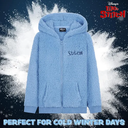 Miniatura 2 de Disney Stitch Sherpa - Sudadera con capucha para niñas, forro polar con cremallera para niños y adolescentes