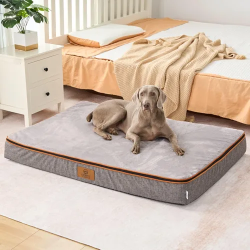 Miniatura 21 de LIORCE Cama grande para perros de espuma viscoelástica, camas ortopédicas de 4 pulgadas de grosor para perros grandes, cama impermeable para perros