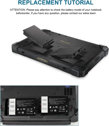 Miniatura 6 de 34Wh J7HTX - Batería de repuesto para laptop Dell Latitude 7202 7212 7220 Rugged Extreme Tablet T03H T03H002 T03H T03H003 Series 02JT7D 2JT7D J82G5