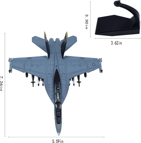 Miniatura 5 de F-18 Hornet Strike Attack Fighter Avión Modelo 1/100 Modelos militares fundidos a troquel F/A-18