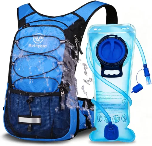 Miniatura 19 de Mothybot - Mochila de hidratación aislada con depósito de 2 litros sin bisfenol A (BPA) y almacenamiento, mochila de senderismo para hombres