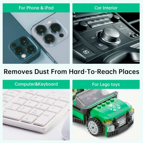 Miniatura 4 de iDuster Plumero de aire enlatado comprimido – 4 unidades desechables de aire comprimido para limpieza de computadora, teclado, joyas, automóvil
