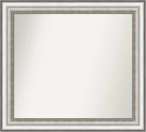 Miniatura 163 de Amanti Art Espejo de baño plateado para sobre el fregadero, 26 x 26 pulgadas, espejo cuadrado de plata antigua, marco de madera tradicional mediano