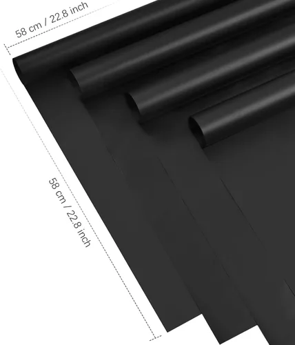 Miniatura 2 de Jutieuo 20 hojas de papel de regalo de flores negras, papel floral coreano translúcido impermeable para ramos de flores, embalaje de regalo, Borde