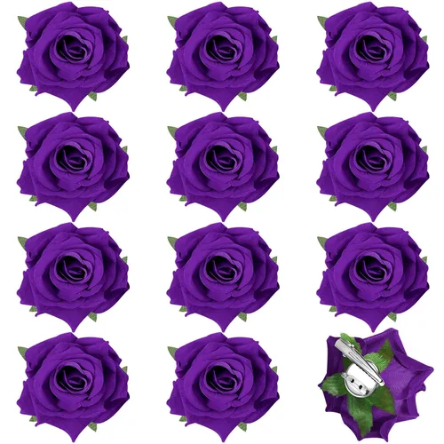 Miniatura 11 de Paquete de 12 pinzas para el pelo de rosas de 2.8 pulgadas, broches florales, horquillas mexicanas, suministros de fiesta para mujeres, accesorios