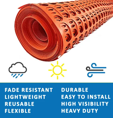 Miniatura 2 de Electriduct - Valla de malla de plástico para construcción, rollo de 150 pies, rejilla de barrera de seguridad naranja, malla para nieve