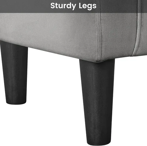 Miniatura 6 de Topeakmart Silla de club de terciopelo, estilo elegante, sillón tapizado para sala de estar, recepción, dormitorio, gris