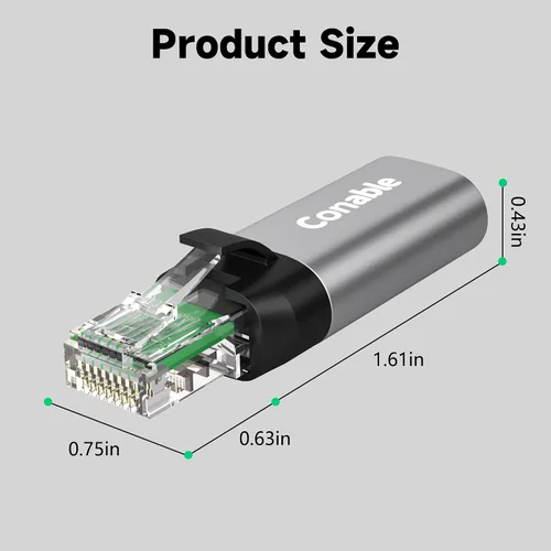Miniatura 5 de USB C to Ethernet Adapter, Ethernet Male to USB-C Female Adapter, Type C to RJ45 Network Internet LAN Adapter, Directly Connected, Essential for