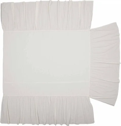 Miniatura 4 de Piper Classics Elizabeth Colcha con volantes, tamaño individual, con falda en 3 lados, color blanco suave antiguo, ligero, ropa de cama estilo granja