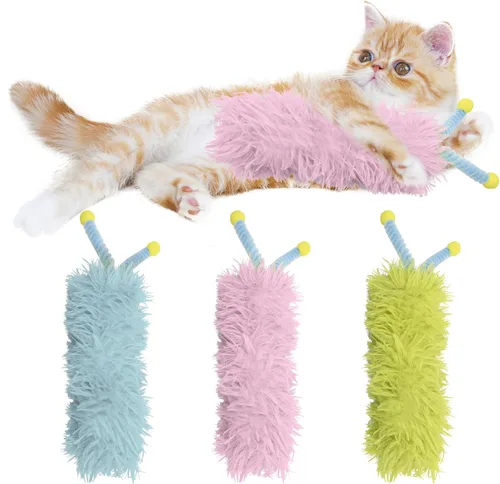 Miniatura 7 de Paquete de 3 Juguetes de Hierba Gatera, Juguetes de Almohadas para Gatos Suaves y Duraderos, Juguetes de Hierba Gatera con Sonido Crujiente, Juguete