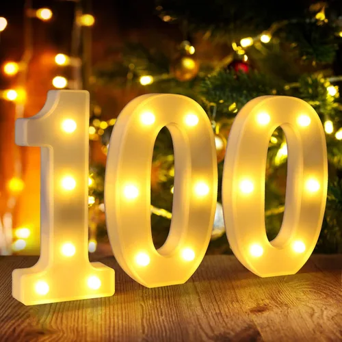 Miniatura 10 de Símbolo Ampersand LED Grande &, Letras de Marquesina Cartel 26 Letras del Alfabeto y 10 Números Luminosos para Decoración de Fiestas, Números