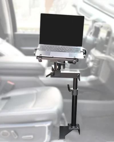 Miniatura 7 de Soporte para laptop de camión apto para Ford F150, F350, F250, F550, sin perforaciones, soporte para computadora portátil de hasta 17 pulgadas