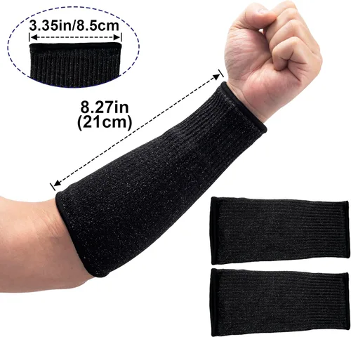 Miniatura 2 de ANCIRS Mangas resistentes a cortes para protección de brazos, mangas de jardinería, mangas de seguridad para mordeduras de perro Negro