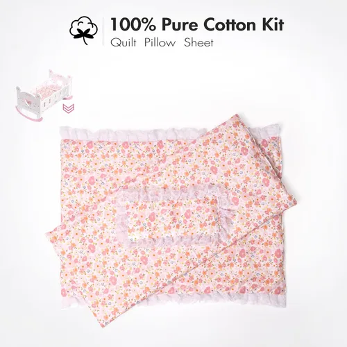 Miniatura 5 de ROBUD Cuna de Madera para Muñecas de Bebé, Juguetes de Cama para Muñecas de Bebé, para Muñecas de Hasta 18 Pulgadas, Accesorios para Muñecas