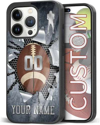 Miniatura 15 de Fundas de teléfono personalizadas con nombre, diseño vintage con textura de metal para iPhone 6, 7, 8, 11, 12, 13, 14, 15, 16, 17 Pro Max Plus Mini