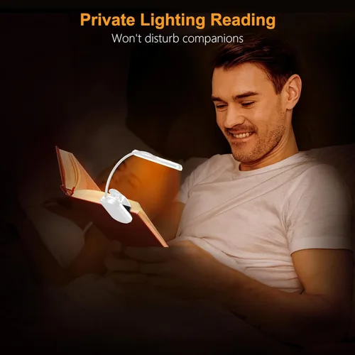 Miniatura 7 de Gritin Luz de Libro Recargable para Leer en la Cama con 19 LED y Función de Memoria - Cuidado de los Ojos, 3 Temperaturas de Color, 5 Niveles