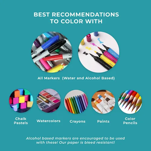 Miniatura 5 de Póster gigante para colorear – Hojas para colorear jumbo de primera calidad para niños y adultos con páginas gruesas resistentes a la suciedad, uso