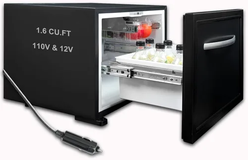Miniatura 9 de Smad - Refrigerador compacto de 1.4 pies cúbicos, mini refrigerador con cerradura, refrigerador de 12V para vehículos recreativos, refrigerador de 2