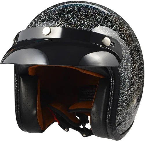 Miniatura 6 de Casco de motocicleta retro Harssidanzar 3/4 con cara abierta, estilo vintage para hombres y mujeres, aprobado por el Departamento de Transporte CU601