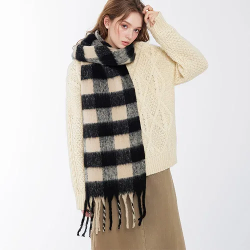 Miniatura 65 de Bufanda grande y gruesa de gran tamaño, esponjosas, de lana grande, gruesa, cálida para invierno