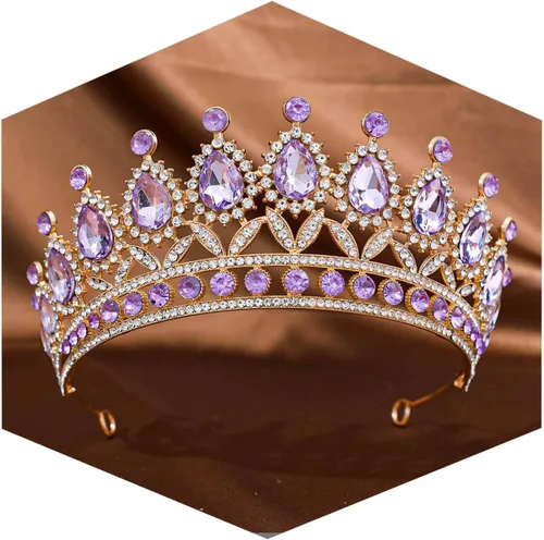 Miniatura 12 de FORSEVEN Tiaras y coronas de cristal para mujer – Boda y fiesta de cumpleaños, corona de princesa, accesorios para el cabello – Diadema de diamantes