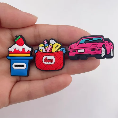 Miniatura 3 de 30, 50, 100 piezas de dijes de zapatos de dibujos animados al azar para niñas y niños, accesorios para pulsera, sandalias y regalos