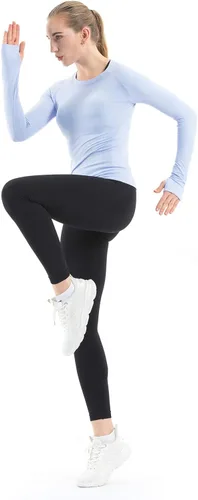 Miniatura 7 de MathCat - Camisetas de entrenamiento sin costuras para mujer, camisetas de yoga de manga larga, camiseta deportiva para correr, camiseta atlética