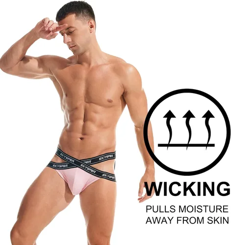 Miniatura 72 de SKYSPER Jock Strap Athletic Supporter para hombres Sexy Jockstrap Ropa interior masculina