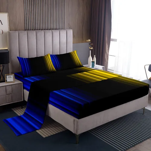 Miniatura 7 de Feelyou Juego de sábanas decorativas con ombre abstracto para niños y adolescentes, juego de sábanas rojas y negras de moda para dormitorio de niñas