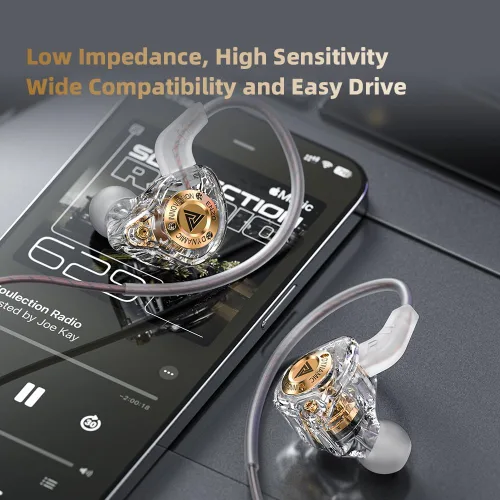 Miniatura 8 de Piluyaa Auriculares con cable para juegos IEM con 1DD, QKZ ENZO en el oído, auriculares de alta fidelidad, sonido de graves con nuevo controlador