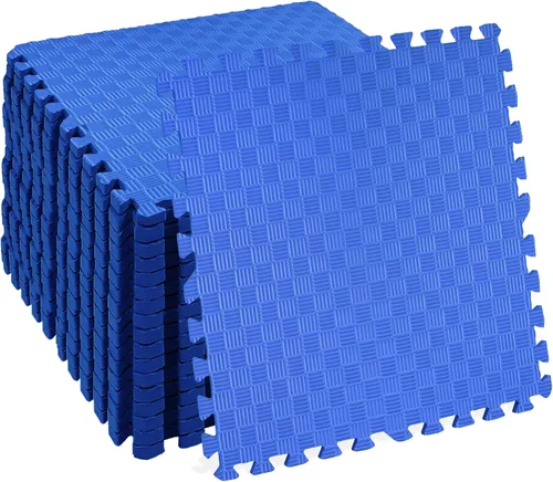 Miniatura 29 de BalanceFrom Tapete de ejercicio tipo rompecabezas con baldosas entrelazadas de espuma EVA para MMA – Ejercicio – Una pulgada de grosor, 24 pies