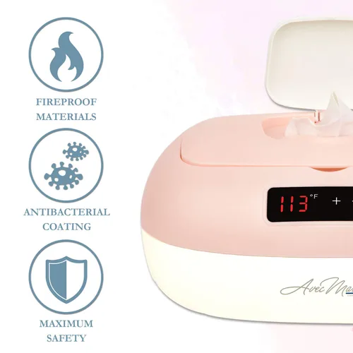Miniatura 8 de La Caresse Calentador de toallitas para bebés, esenciales para bebés, dispensador de toallitas húmedas, pantalla digital con ajustes de calor