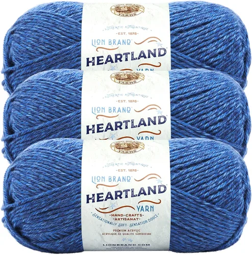 Miniatura 57 de Lion Brand Yarn Heartland Yarn - Hilo multicolor para tejer, tejer y tejer, paquete de 3, color congaree