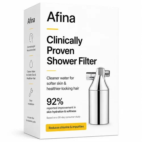 Miniatura 9 de Filtro de ducha Afina para agua dura - Elimina el 99% del cloro, sustancias nocivas y metales pesados - Mejora tu piel y cabello (Negro) Reduce