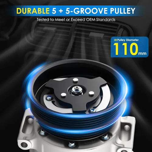 Miniatura 4 de Compresor de aire acondicionado para Volkswagen Jetta Passat Golf Beetle Cabrio R32 Rabbit, para Audi TT RS Quattro Compresor de CA de repuesto