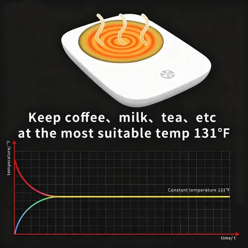 Miniatura 2 de Misby Calentador de taza de café, calentador de tazas para uso de escritorio con apagado automático, calentador de café por inducción por gravedad