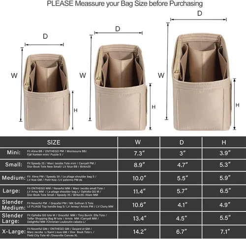 Miniatura 3 de ZTUJO Organizador de bolso para bolsos, organizador de bolsas de tacto sedoso con soporte para botellas, perfecto para Speedy, Neverfull, Tote