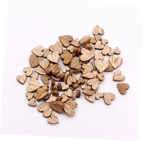 Miniatura 5 de EXCEART 400 piezas de adornos de estrella de madera, adornos colgantes de madera, corazones colgantes de madera, adornos de corazón de madera, Como