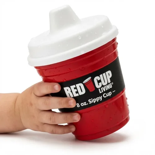Red Cup Living Vaso entrenador para bebé, 8 onzas, sin BPA, a prueba de derrames, no tóxico, apto para lavavajillas, tapa a prueba de fugas, fácil